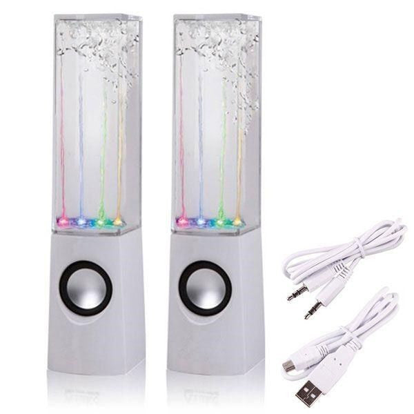 NEW LED Dancing Water Music Fountain Light Computer Speaker / Iphone5S /PC White - Computer Speakers - Althemax - 1