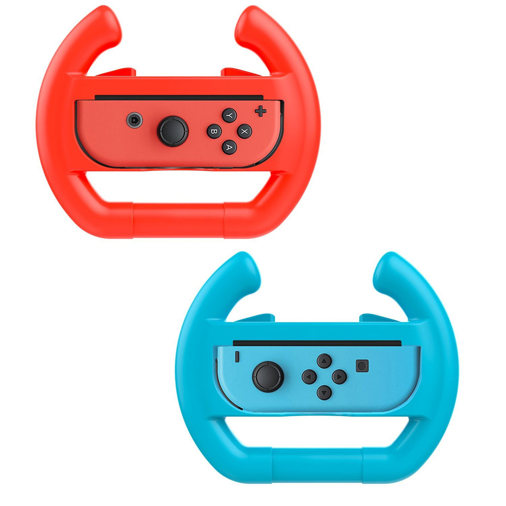 Red & Blue 2 x Race Car Controller Remote dock steering Wheel Accessory Joy-Con For Nintendo Switch Mario Car Racing Games